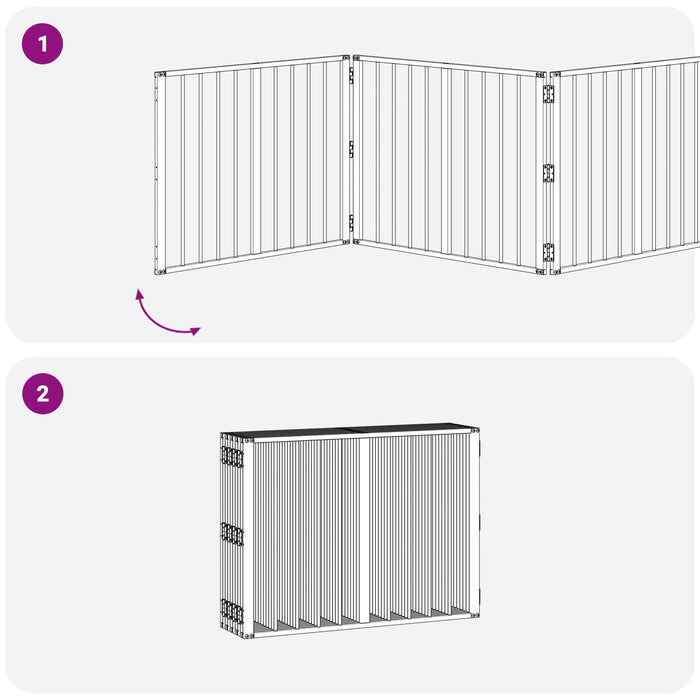 Poartă pentru câini 10 pcs Negru 80 x 60 cm Oțel Galvanizat WALTI