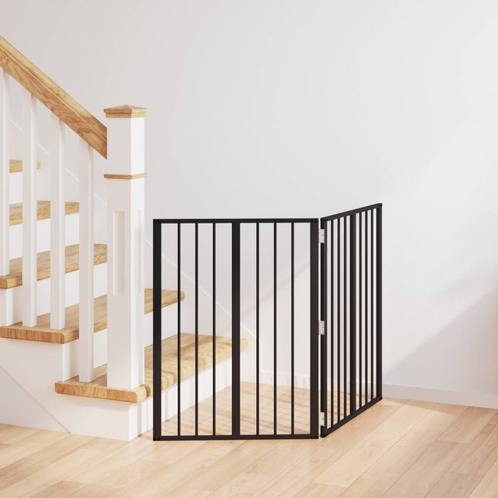 Poartă pentru câini 2 pcs Negru 60 x 80 cm Oțel Galvanizat WALTI