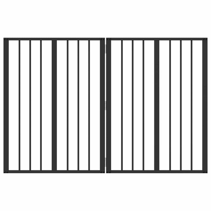 Poartă pentru câini 2 pcs Negru 60 x 80 cm Oțel Galvanizat WALTI