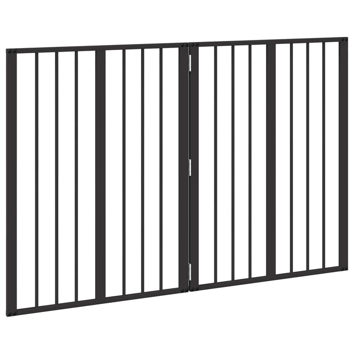 Poartă pentru câini 2 pcs Negru 60 x 80 cm Oțel Galvanizat WALTI