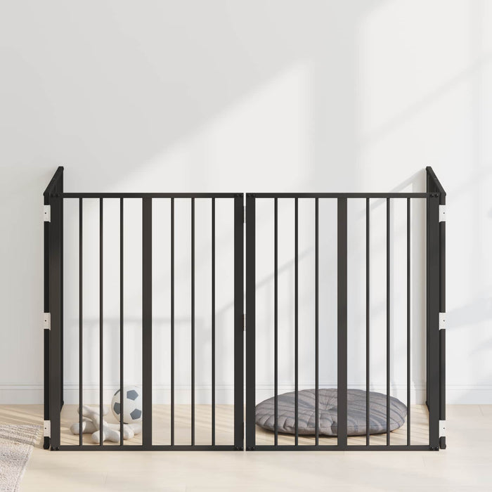 Poartă pentru câini 4 pcs Negru 60 x 80 cm Oțel Galvanizat WALTI