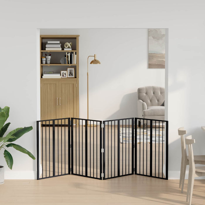 Poartă pentru câini 4 pcs Negru 60 x 80 cm Oțel Galvanizat WALTI