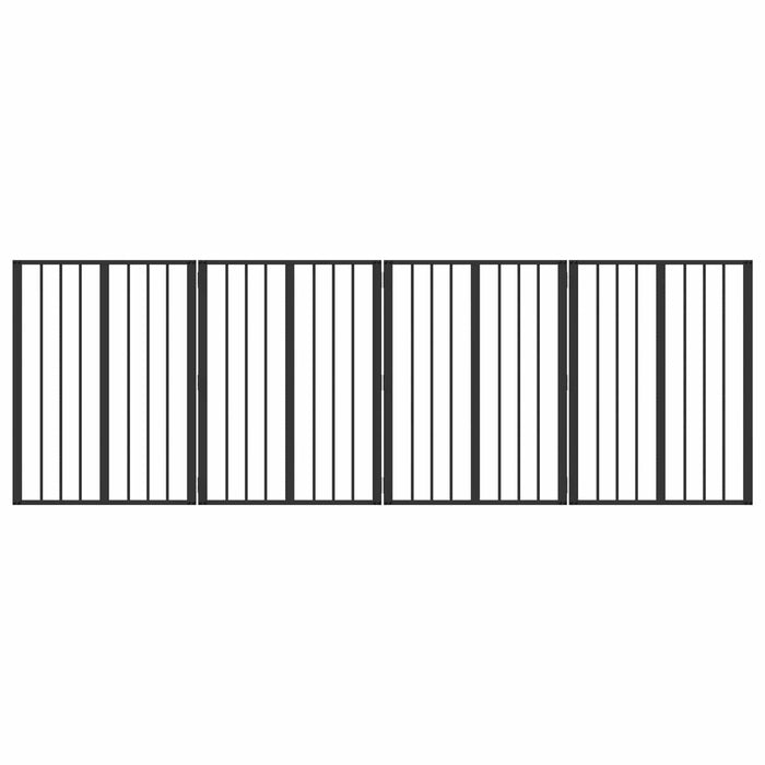 Poartă pentru câini 4 pcs Negru 60 x 80 cm Oțel Galvanizat WALTI
