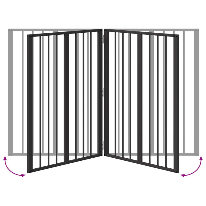 Poartă pentru câini 4 pcs Negru 60 x 80 cm Oțel Galvanizat WALTI