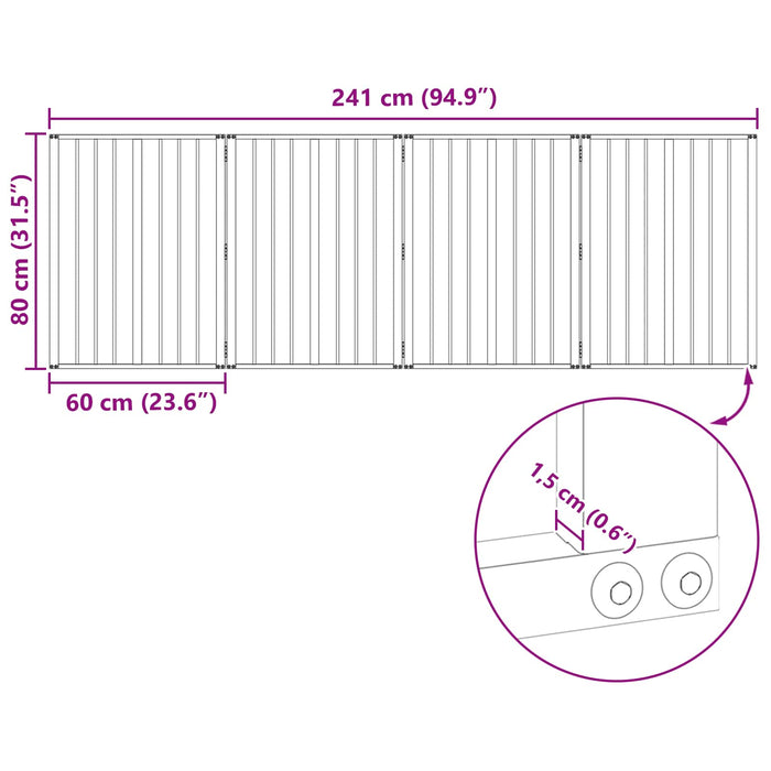 Poartă pentru câini 4 pcs Negru 60 x 80 cm Oțel Galvanizat WALTI
