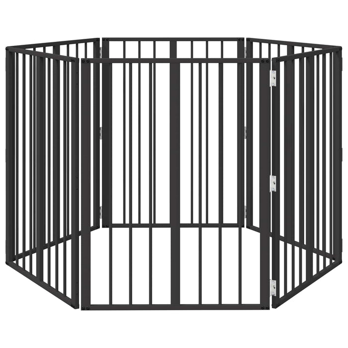 Poartă pentru câini 6 pcs Negru 60 x 80 cm Oțel Galvanizat WALTI