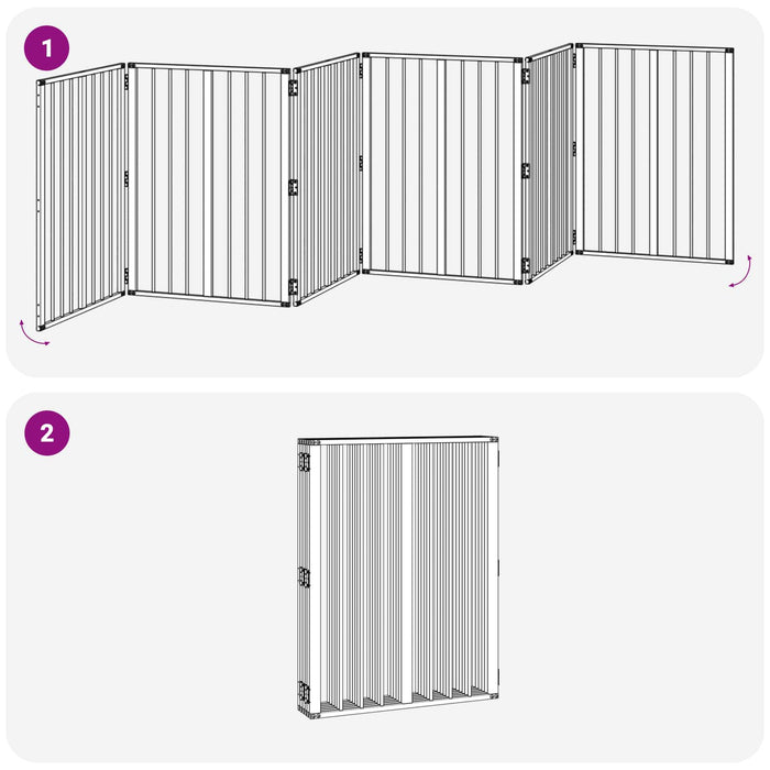 Poartă pentru câini 6 pcs Negru 60 x 80 cm Oțel Galvanizat WALTI