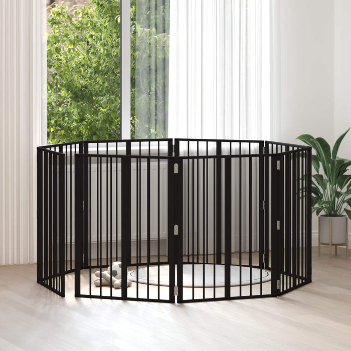 Poartă pentru câini 8 pcs Negru 60 x 80 cm Oțel Galvanizat WALTI