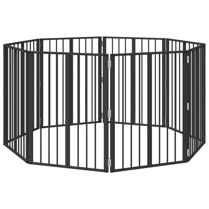 Poartă pentru câini 8 pcs Negru 60 x 80 cm Oțel Galvanizat WALTI