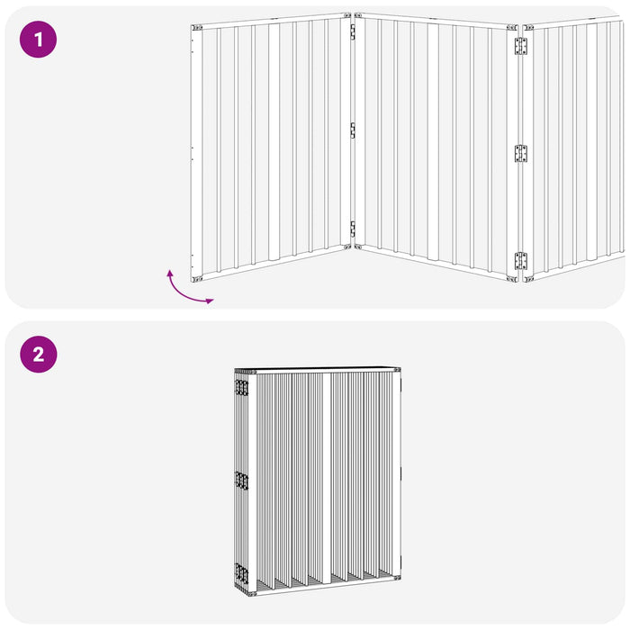 Poartă pentru câini 8 pcs Negru 60 x 80 cm Oțel Galvanizat WALTI