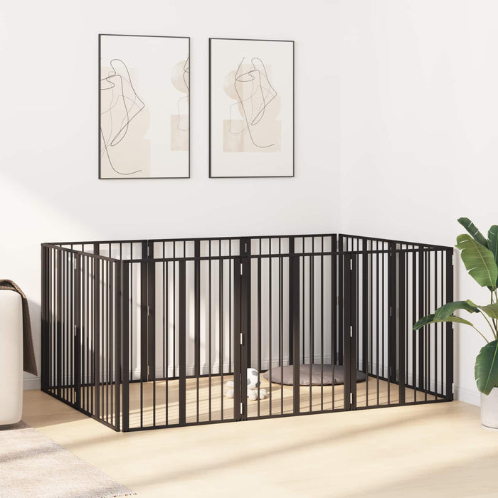 Poartă pentru câini 10 pcs Negru 60 x 80 cm Oțel Galvanizat WALTI