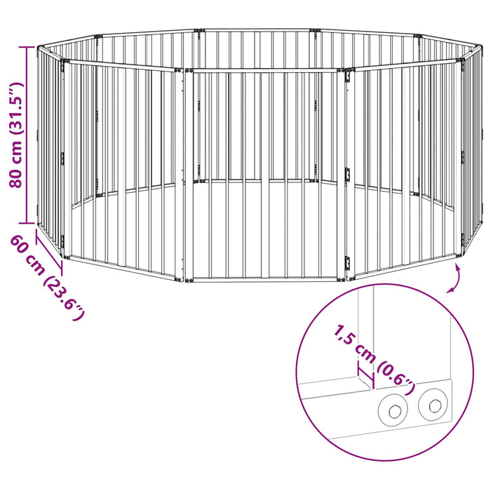 Poartă pentru câini 10 pcs Negru 60 x 80 cm Oțel Galvanizat WALTI