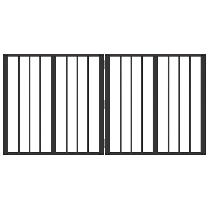 Poartă pentru câini 2 pcs Negru 60 x 60 cm Oțel Galvanizat WALTI