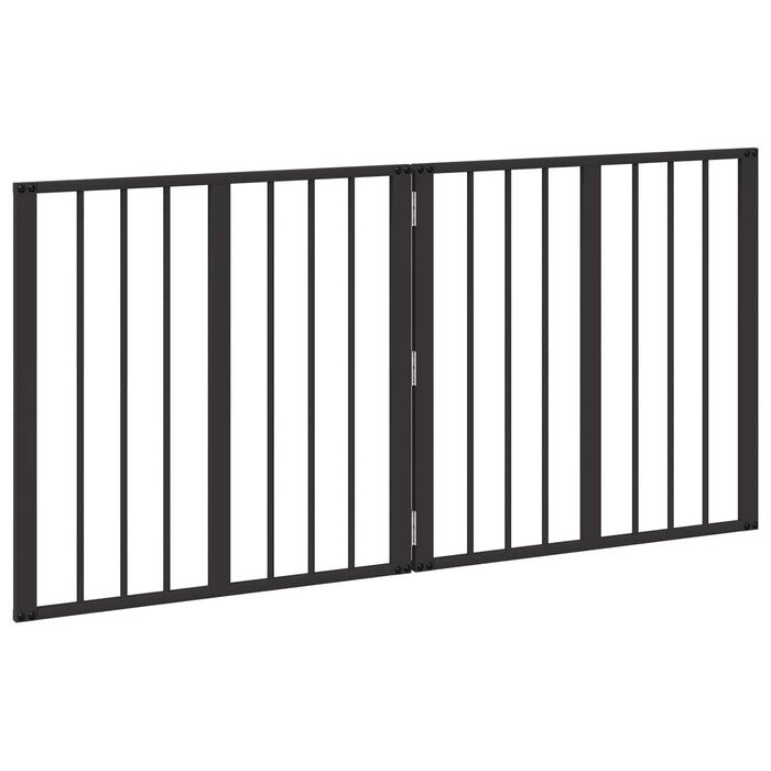 Poartă pentru câini 2 pcs Negru 60 x 60 cm Oțel Galvanizat WALTI