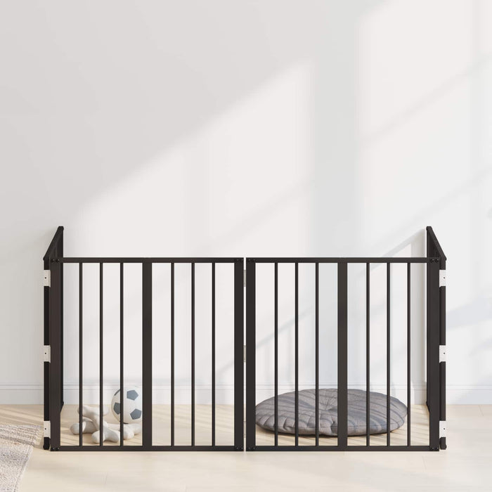 Poartă pentru câini 4 pcs Negru 60 x 60 cm Oțel Galvanizat WALTI