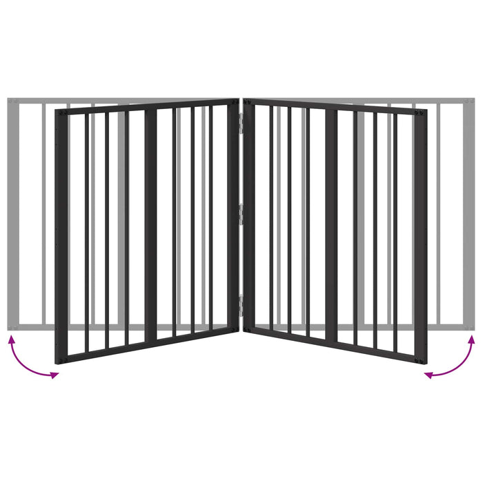 Poartă pentru câini 4 pcs Negru 60 x 60 cm Oțel Galvanizat WALTI