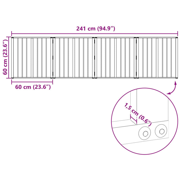 Poartă pentru câini 4 pcs Negru 60 x 60 cm Oțel Galvanizat WALTI