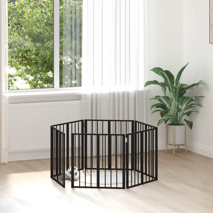 Poartă pentru câini 6 pcs Negru 60 x 60 cm Oțel Galvanizat WALTI