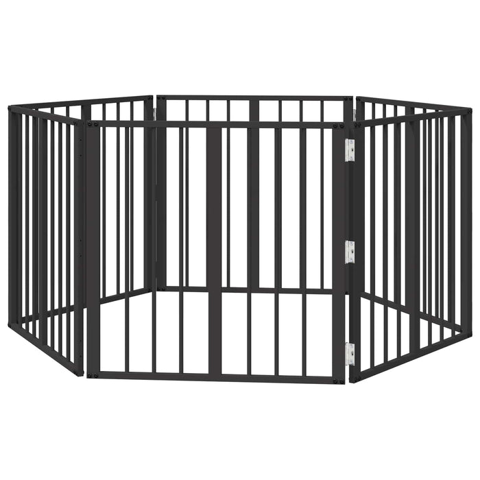 Poartă pentru câini 6 pcs Negru 60 x 60 cm Oțel Galvanizat WALTI
