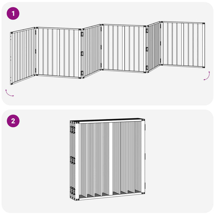 Poartă pentru câini 6 pcs Negru 60 x 60 cm Oțel Galvanizat WALTI