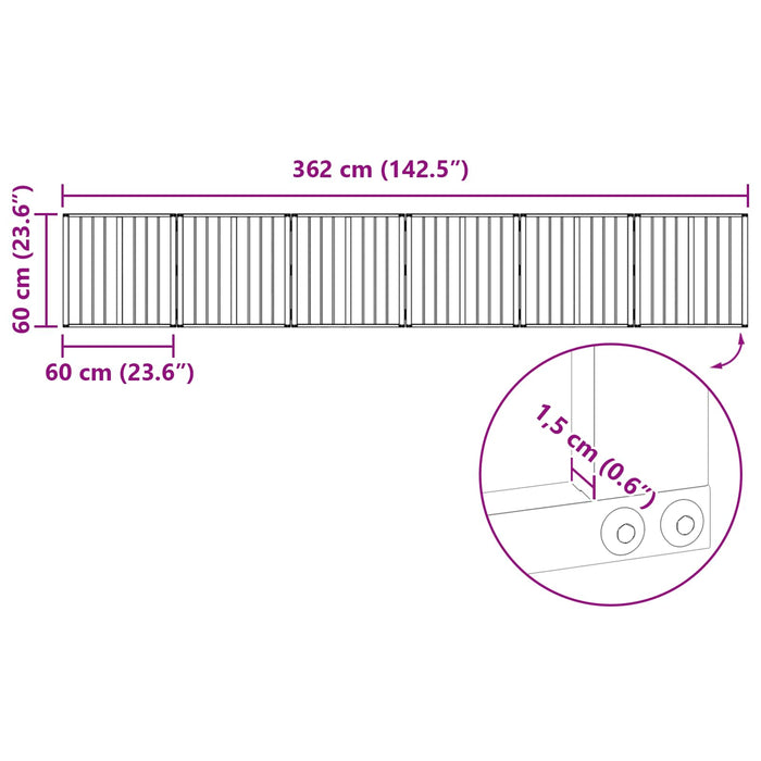 Poartă pentru câini 6 pcs Negru 60 x 60 cm Oțel Galvanizat WALTI