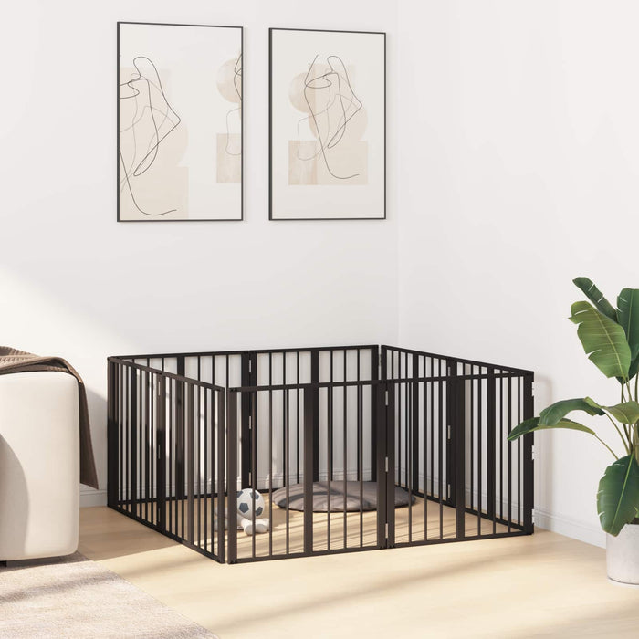 Poartă pentru câini 8 pcs Negru 60 x 60 cm Oțel Galvanizat WALTI