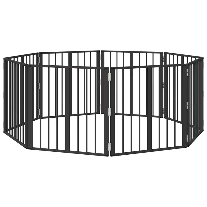 Poartă pentru câini 8 pcs Negru 60 x 60 cm Oțel Galvanizat WALTI