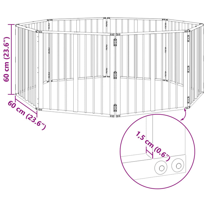 Poartă pentru câini 8 pcs Negru 60 x 60 cm Oțel Galvanizat WALTI