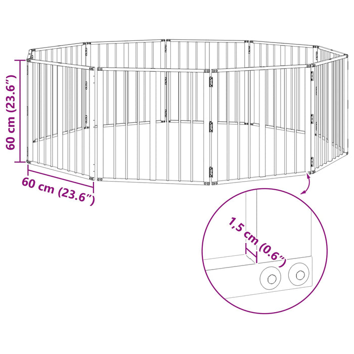 Poartă pentru câini 10 pcs Negru 60 x 60 cm Oțel Galvanizat WALTI