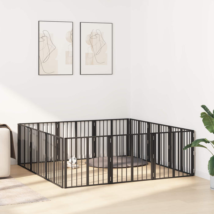 Poartă pentru câini 12 pcs Negru 60 x 60 cm Oțel Galvanizat WALTI