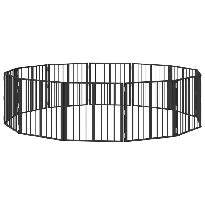 Poartă pentru câini 12 pcs Negru 60 x 60 cm Oțel Galvanizat WALTI