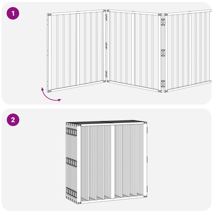 Poartă pentru câini 12 pcs Negru 60 x 60 cm Oțel Galvanizat WALTI