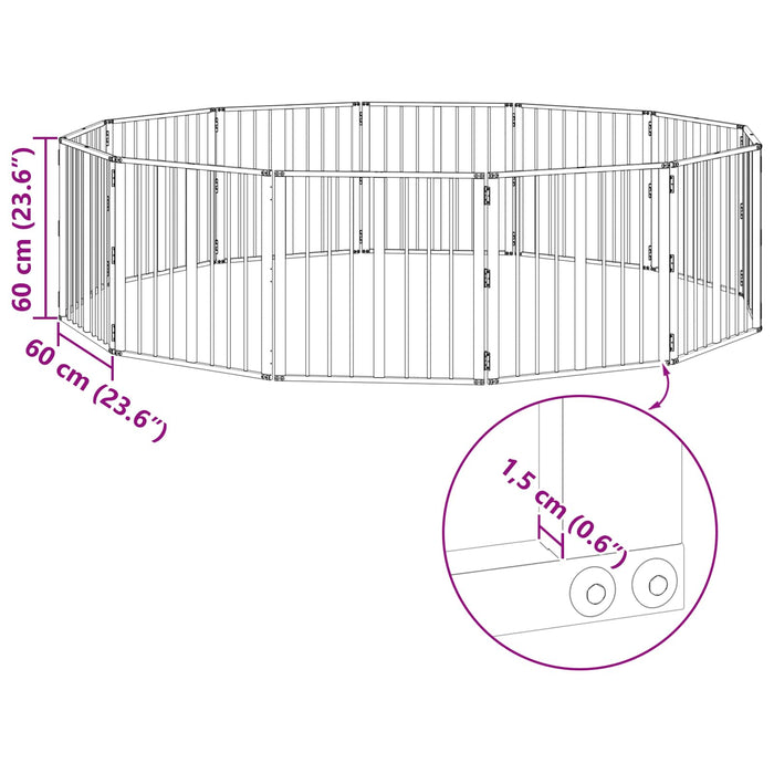 Poartă pentru câini 12 pcs Negru 60 x 60 cm Oțel Galvanizat WALTI
