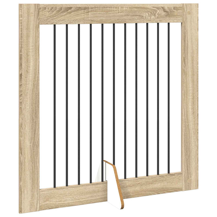 Poartă pentru câini cu suporturi 2 pcs Stejar Sonoma WALTI