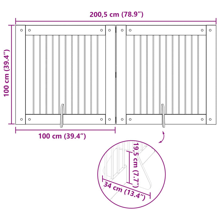 Poartă pentru câini cu suporturi 2 pcs Stejar fumuriu WALTI