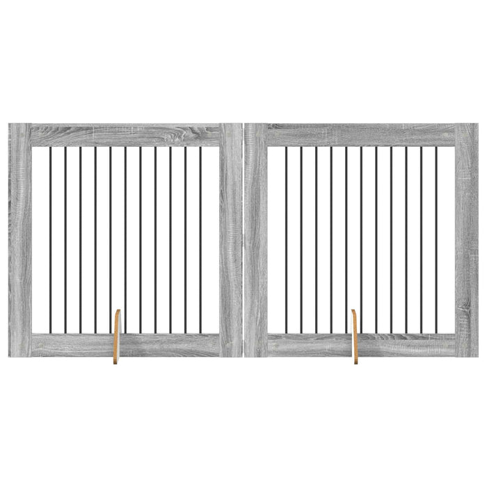 Poartă pentru câini cu suporturi 2 pcs Sonoma gri 100 x 100 cm WALTI