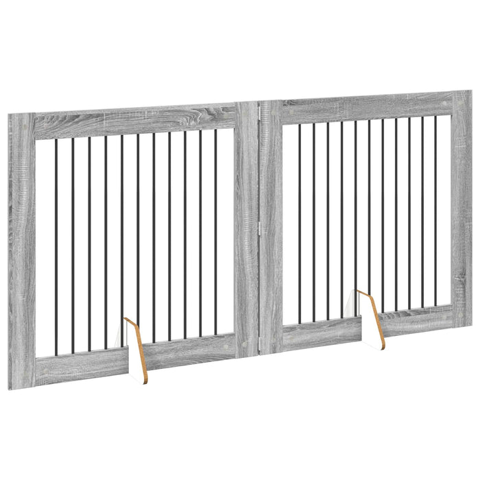 Poartă pentru câini cu suporturi 2 pcs Sonoma gri 100 x 100 cm WALTI
