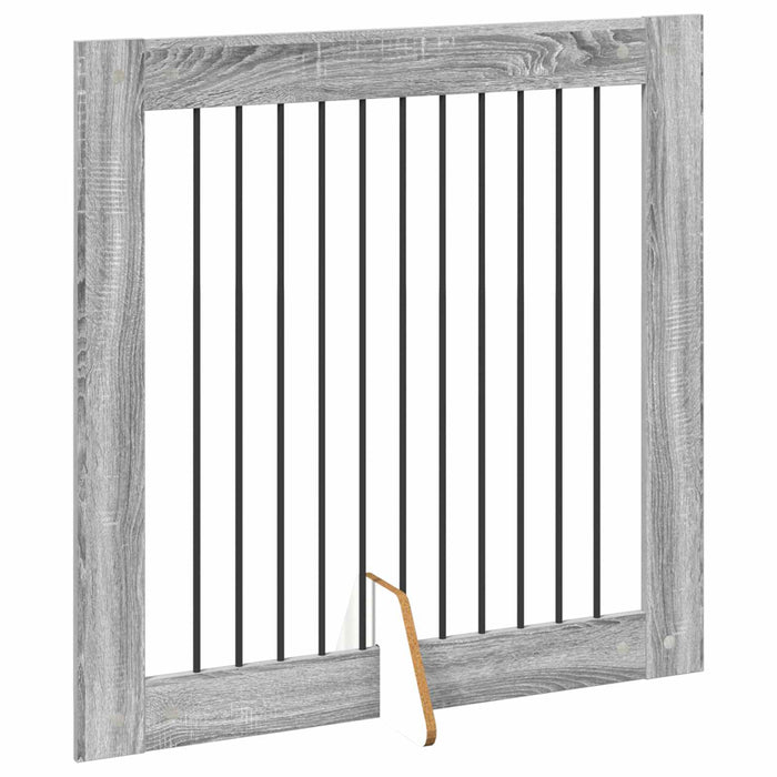 Poartă pentru câini cu suporturi 2 pcs Sonoma gri 100 x 100 cm WALTI