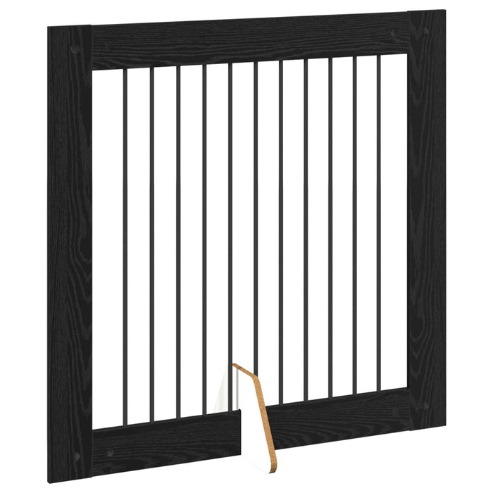 Poartă pentru câini cu suporturi 4 pcs Stejar Negru WALTI
