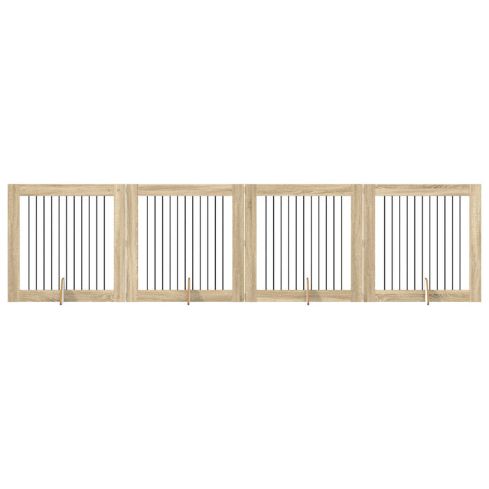Poartă pentru câini cu suporturi 4 pcs Stejar Sonoma WALTI