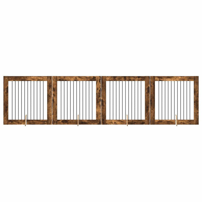 Poartă pentru câini cu suporturi 4 pcs Stejar fumuriu WALTI