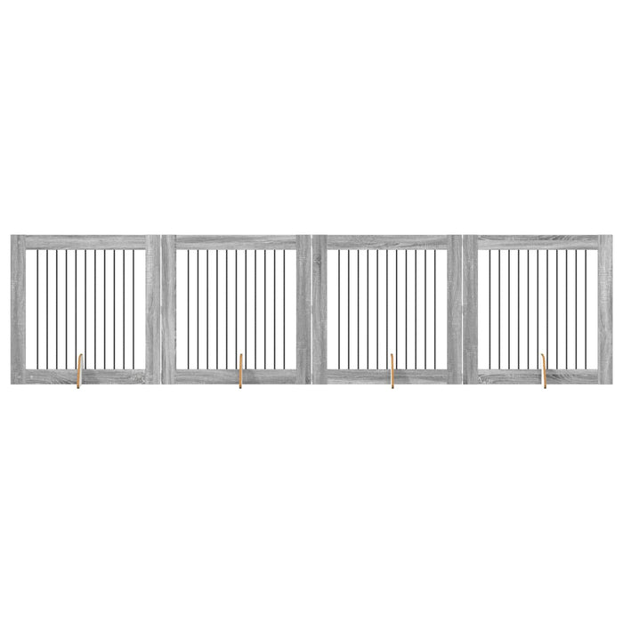 Poartă pentru câini cu suporturi 4 pcs Sonoma gri 100 x 100 cm WALTI