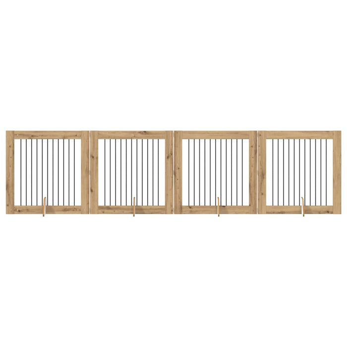 Poartă pentru câini cu suporturi 4 pcs Stejar Artizanal WALTI