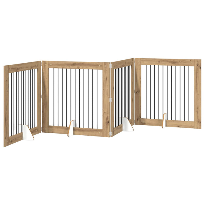 Poartă pentru câini cu suporturi 4 pcs Stejar Artizanal WALTI