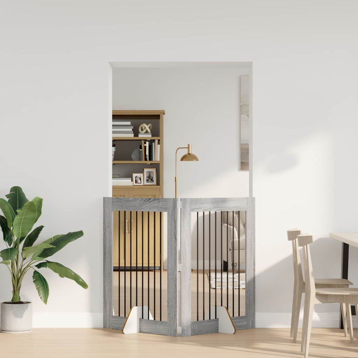 Poartă pentru câini cu suporturi 2 pcs Sonoma gri 80 x 100 cm WALTI