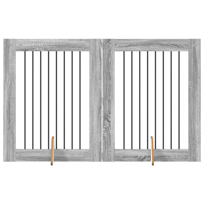 Poartă pentru câini cu suporturi 2 pcs Sonoma gri 80 x 100 cm WALTI