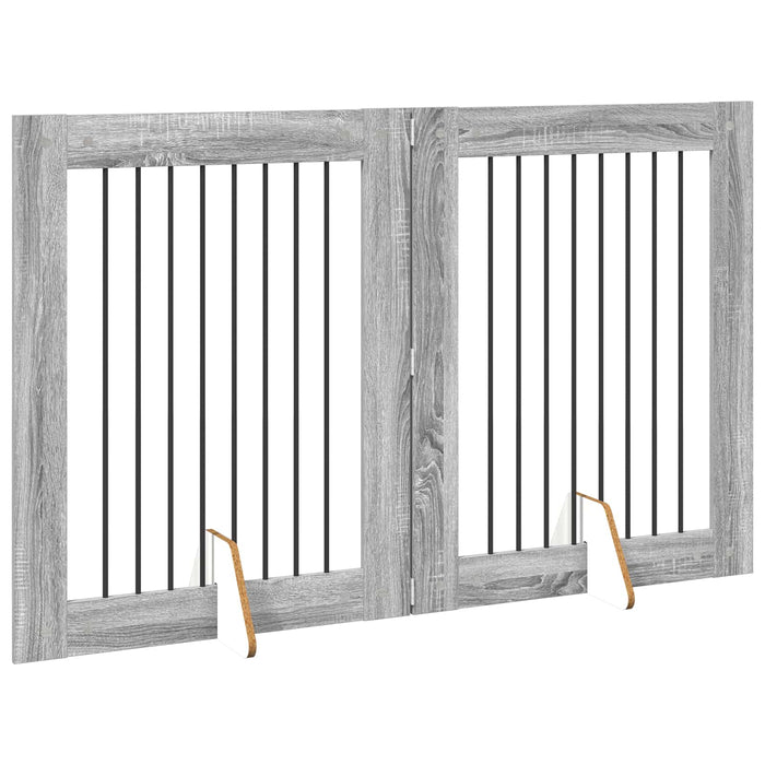 Poartă pentru câini cu suporturi 2 pcs Sonoma gri 80 x 100 cm WALTI