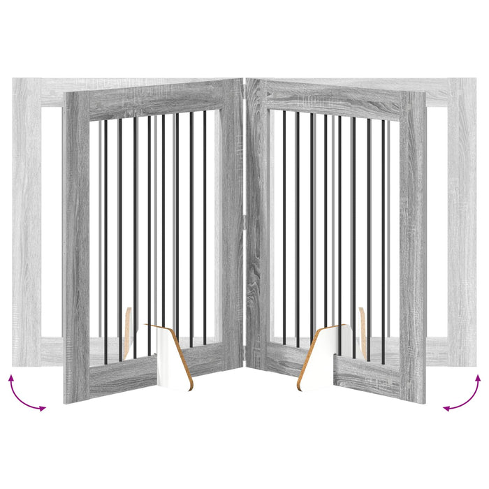 Poartă pentru câini cu suporturi 2 pcs Sonoma gri 80 x 100 cm WALTI