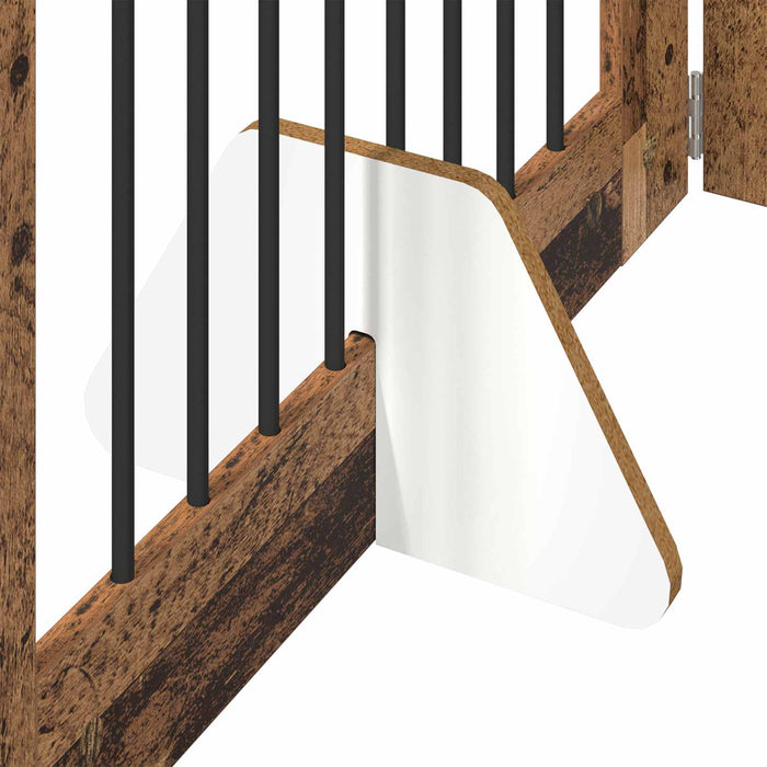 Poartă pentru câini cu suporturi 2 pcs Lemn vechi 80 x 100 cm WALTI