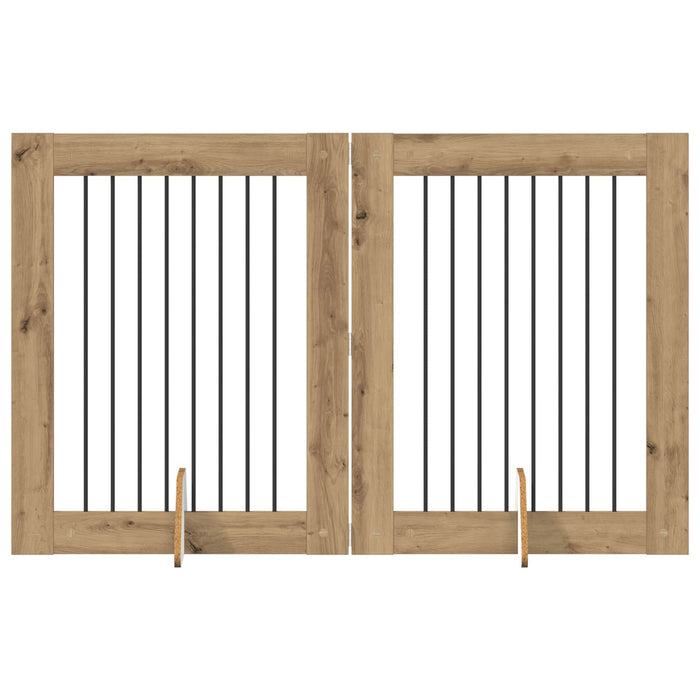 Poartă pentru câini cu suporturi 2 pcs Stejar Artizanal WALTI